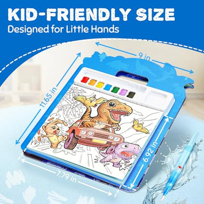 JoyCat Find & Color Paint with Water Coloring Books for Toddlers | Seek and Find Learning Activity, Dinosaur No Mess Arts & Crafts Kids Toys Ages 3-5 & 4-8, Birthday Gifts for Boys & Girls - style: Dinosaurs