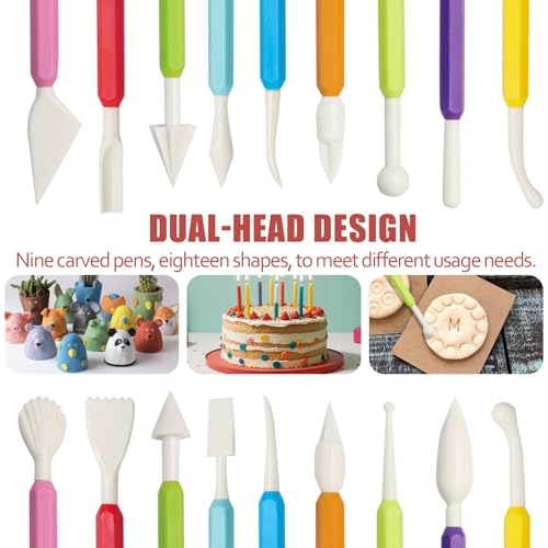 Moicstiy 9 Pcs Clay Sculpting Tools, Double-Head
