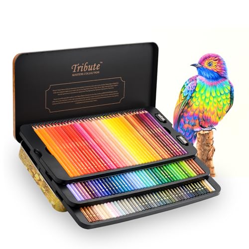 120 Colored Pencils Set for Adults Coloring, Professional Oil Based Art Pencils with 4.0mm Thick Soft Core up to 10 layers of blending, Artist Drawing Pencils in Masterpiece Gift Box - style: 120 Count