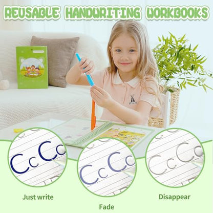 Reusable Grooved Handwriting Workbooks,Magic Copybook,Magic Writing Practice copy books, to help children improve their handwriting ink Practice Age 3-8 Calligraphy for kids(Character edition) - style: Character edition