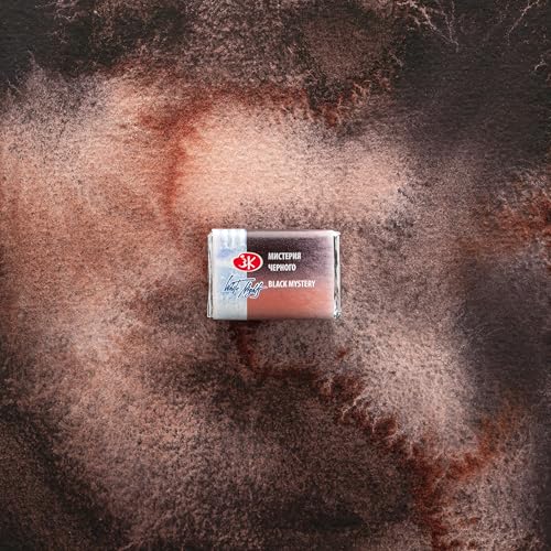White Nights Limited Edition Granulation Metamorphoses Watercolor Collection of Professional Artist Grade Paints Vibrant Lightfast Colors by Nevskaya Palitra (Black Mystery) - color: Black Mystery