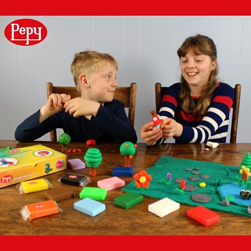 Pepy Plastilina Reusable and Non-Drying Modeling Clay; Set of 24 Bars, 1.4 Ounce Each, Perfect for Arts and Crafts Projects, Orange - color: Orange