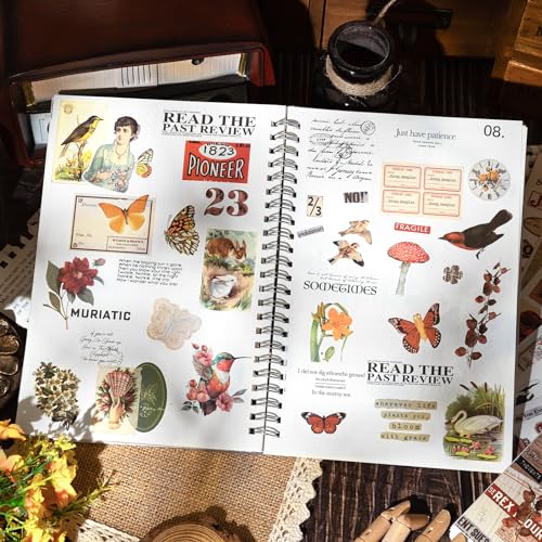 622PCS Vintage Washi Sticker Book Scrapbooking Stickers | 50 Pre-cut Sheets – Journaling Stickers & Ephemera for Junk Journals. Residue-free removal, even after long-term use. - color: Orange
