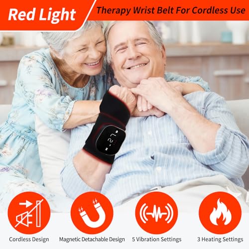 Rechargeable LED Warming Wrap for Wrist and Hands, Portable Red & Near-Infrared Comfort Pad with 108 LEDs, Wireless Adjustable Wrap for Hand, Knee, Ankle, Foot and Daily Personal Care