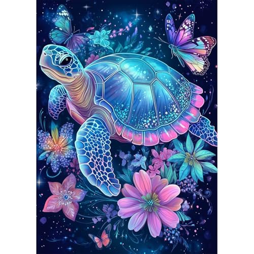 Yanfairy Turtle Diamond Art Painting Kits for Adults, Full Drill Diamond Dots Paintings for Beginners, Round 5D Paint with Diamonds Pictures Gem Art Painting Kits DIY Crafts Kits 12x16inch - color: Turtle