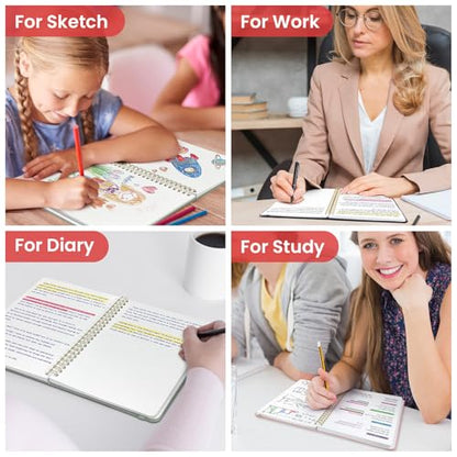 Taja Blank Spiral Journal Notebook for Women & Men, 140 Pages, Sketch Book, Plain Notebook for Drawing & Sketching, Journals for Creative Writing, A5(5.7" x 7.9") – Pink - color: B.Pink, style: d-Blank