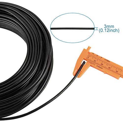 82 Feet 9 Gauge Aluminum Wire Black Bendable Metal Craft Wire for Beading Jewelry Craft Making - color: Round-Black, size: 3mm