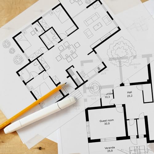 AmazingSpark 20 Sheets Vellum Paper 24" x 36" Architectural Vellum Drafting Tracing Sheets Large Graph White Translucent Construction Paper Printable for Drawing Sketching Architecture Building - size: 24'' x 36''