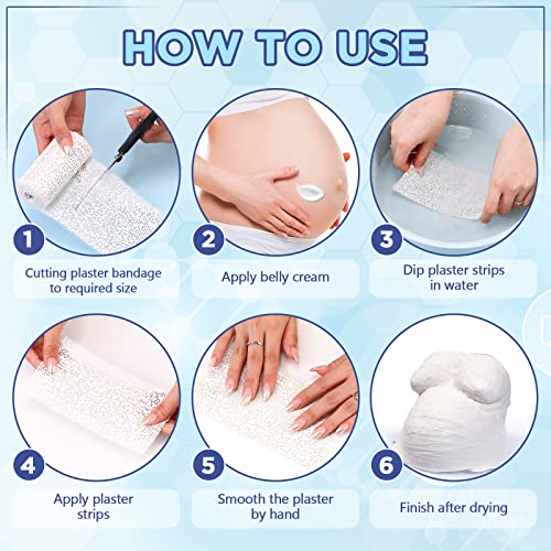 Newwiee 24 Rolls Plaster Cloth Gauze Bandages Rolls Bulk, White | Plaster Strips with 2 Sizes, 3 x 106 Inch, 4 x 106 Inch, for Body Cast, Craft Projects, Mask Making, Scenery Art