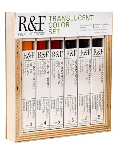R&F Handmade Paints - Professional Oil Pigment Stick, Translucent Colors, Set of 6