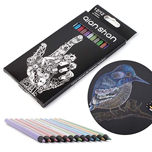 12 Metallic Colored Pencils Oil Based, Pre-sharpened Wooden Color Pencils | No Duplicates Drawing Pencils, Adults Coloring Books Drawing Sketching, Sketch Pencils Art Supplies - color: 12 metallic pencils