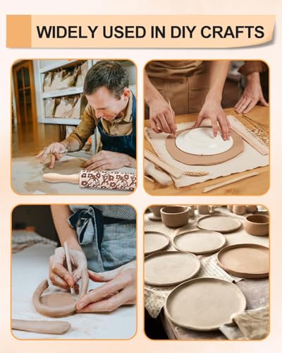 eZAKKA Clay Texture Roller Kit for Pottery with Pattern Set - size: Style 2