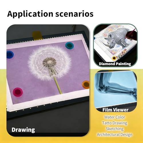 A4 LED Copy Board Light Tracing Box，Trace Light Pad for Tattoo Transferring, Drawing, Streaming, Sketching, Animation, Stenciling，USB LED Light Board for Diamond Painting - size: 13.58"L x 10.04"W x 0.3"H