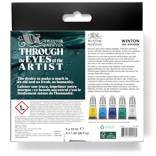 Winsor & Newton Winton Oil Color Paint Set, Seascape, 5 x 37ml Tubes - style: Seascape - 5 x 37ml