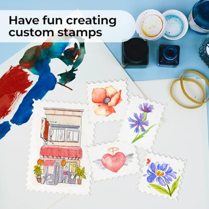 Funto 4x6 100% Cotton Watercolor Paper Postcards, 28 Cards + 2 Stamp Sheets - style: 4x6 Postcards-100% Cotton