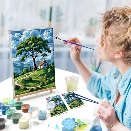 ATDMS Landscape Paint by Numbers Kit for Adults with Frame, 8x12 Inch - color: Landscape 274