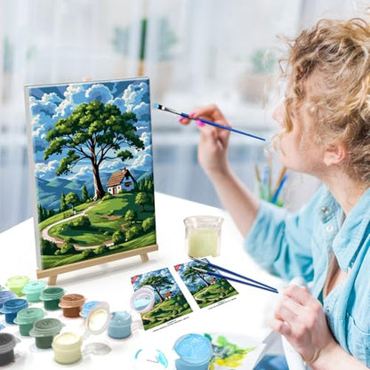 ATDMS Landscape Paint by Numbers Kit for Adults with Frame, 8x12 Inch - color: Landscape 274