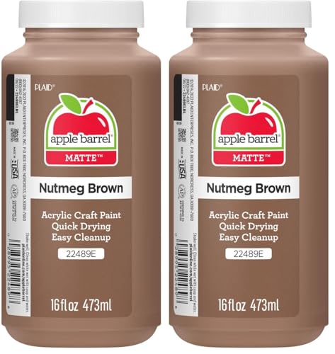 Apple Barrel Paint Acrylic, Nutmeg Brown, 16 oz (Pack of 2) - color: Nutmeg Brown, size: 16 Fl Oz (Pack of 2)
