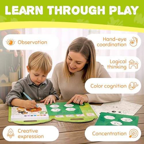 JoyCat Find & Color Paint with Water Coloring Books for Toddlers | Seek and Find Learning Activity, Animal No Mess Arts & Crafts Kids Toys Ages 3-5 & 4-8, Birthday Gifts for Boys & Girls - style: Animals