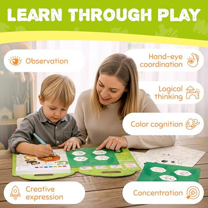 JoyCat Find & Color Paint with Water Coloring Books for Toddlers | Seek and Find Learning Activity, Animal No Mess Arts & Crafts Kids Toys Ages 3-5 & 4-8, Birthday Gifts for Boys & Girls - style: Animals
