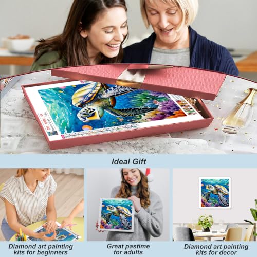 SJUTOUCI Sea Turtle Diamond Art Kit for Adults, Diamond Painting Animal - color: Sea Turtle