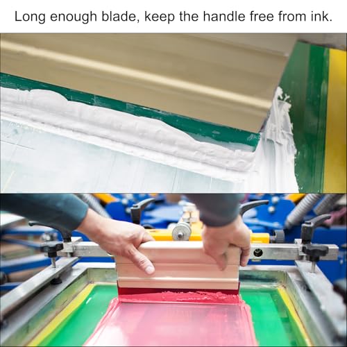 HARFINGTON Screen Printing Squeegee 14 Inch 70 Durometer Polyurethane Blade Wooden Handle Ink Scraper for Screen Printing Fabric Printmaking