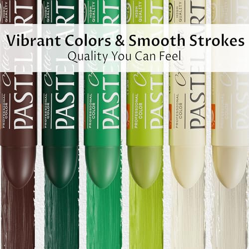 6 Pack Jumbo Oil Pastels Set (14 x 84 mm), Soft Oil Pastels with Vibrant Colors, Great Blending and Layering, Pastel Crayons for Professional Artists and Hobbyists, Lemon - color: Lemon