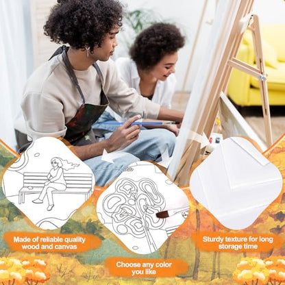 Sherr 20 Pcs Autumn Pre Drawn Canvas for Painting for Adults | Thanksgiving Outline Pre Drawn Canvas to Paint Fall Party Set, 8 x 10'' - style: Autumn