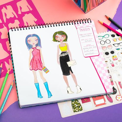 Fashion Angels I Love Fashion Sketch Portfolio | Includes Sketch Pad with Stencils & Stickers, Design Sketch Book for Girls, Ideal Drawing Kit for Kids - color: I Love Fashion