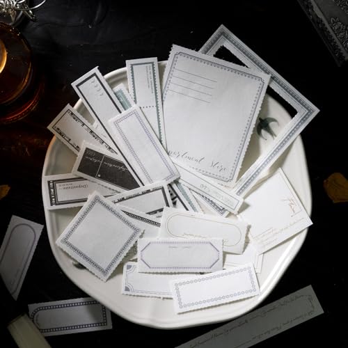 Alideco 180pcs Vintage Minimalist Frame Scrapbooking Paper for Journaling Supplies, Decorative Craft Paper for Junk Journals (tiaotiaoyoukuangkuang) - color: tiaotiaoyoukuangkuang