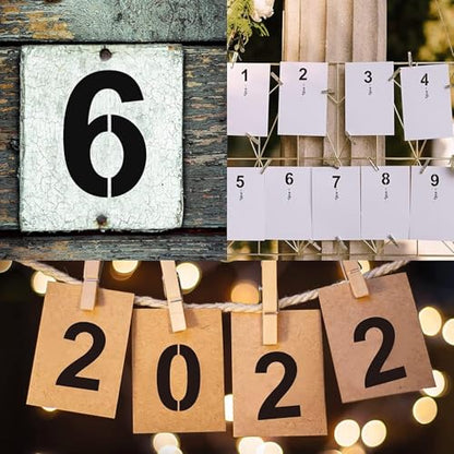 5 Inch Number Stencils Plastic Number Stencils Reusable Digital Painting Templates for Cake Stencil Address Templates - size: 5 Inch
