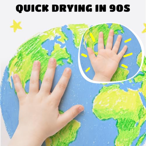 JUPITEARTH Tempera Paint Sticks for Kids, Quick Drying, 12 Pastel Colors | Non-Toxic and Washable Paint Sticks, 120 PDF Coloring Pages and 30 Stickers, Smooth, Mess-Free Art Supplies for Crafts - color: 12 Pastel Colors
