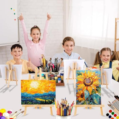 Qatalitic Set of 10 Wooden Easel, 12 Inches Display Easel Stand, H Frame Tabletop Stand for Painting Canvases, Art & Crafts, Business Card Display and Photo Sign Holder