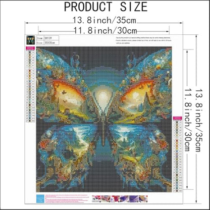 SHICERNHJ Butterfly Diamond Painting Kits for Adults,5D Landscape Diamond Art Kits,DIY Full Drill Diamond Painting Kits Arts and Crafts for Adults Home Wall Deco 14 x 14 Inch - color: SH139