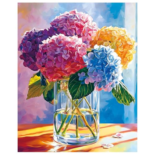 Paint by Numbers Kit for Adults, Adult Paint by Number Kits 16x20 Inch - color: Hydrangea