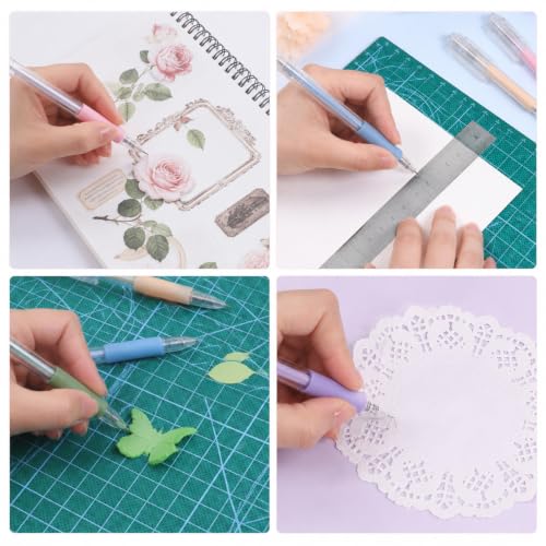 7Pcs Craft Paper Knife Pen, Knife Pen Craft Cutting Tools Art Cutting Tools Utility Knifves Paper Cutter Retractable Precision Papers Cutting Tool for DIY Kit Scrapbooking Drawing Crafting