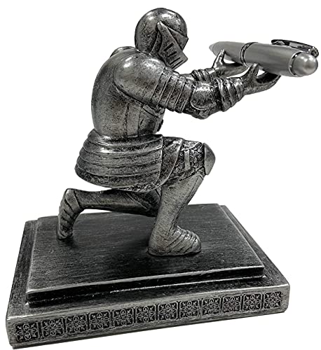 Executive Kneeling Knight Pen Holder with Pen - Unique Office Gifts - color: Iron