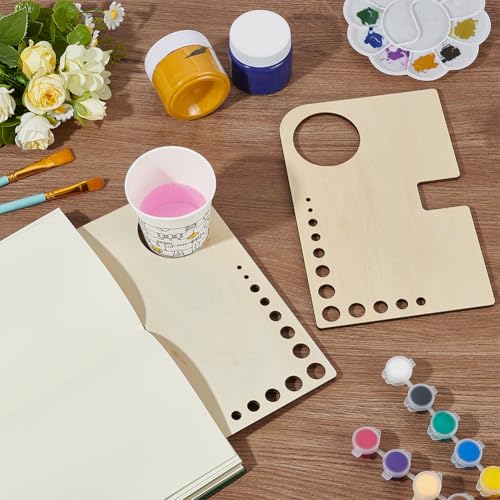 BENECREAT 2Pcs Wooden Portable Drawing Book Stand, Mini Sketchbook Easel Compact Sketch Board for Brush Organiser for A6 Sketchbook, Oil Brush, Painting, Sketching Notes and Exercises