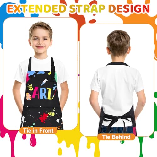 Artist Apron for Kids, Waterproof Painting Apron with Pocket | Artist Costume for Kids, Artist Painter Lover Gifts for Boys and Girls Art Student, Artist, Painter, Black, ART