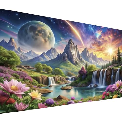 COHAYISY Large Waterfall Diamond Art Painting, DIY Landscape Pack Round Diamond Painting Kits for Adults Beginners, Crystal Rhinestones for Home Wall Decoration Gift 15.7x27.5inch - color: 25- 63 Waterfall Landscape