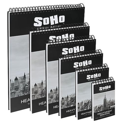 SoHo Urban Artist Hardcover Drawing Pad 8x10-135 lb. (220gsm), 50 Sheets, Drawing Paper Pads for Artists, Travel, Illustrations, & More - size: 8"x10"