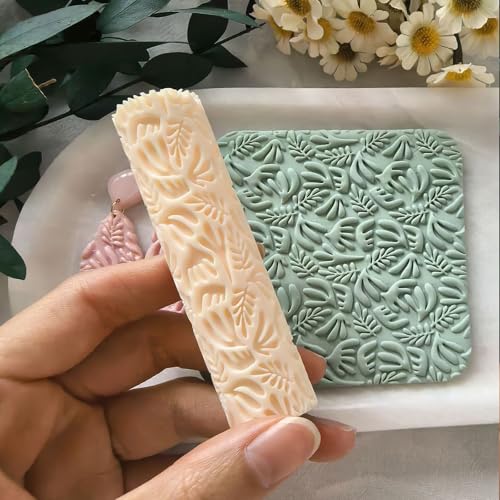 Polymer Clay Texture Roller Work with Polymer Clay Cutters for DIY Earrings Jewelry Making Craft Supplies (GZ044)