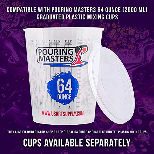 Pouring Masters 12-Pack Mixing Cup Lids for 64 Oz (2000ml) - size: 64-Ounce - Lid