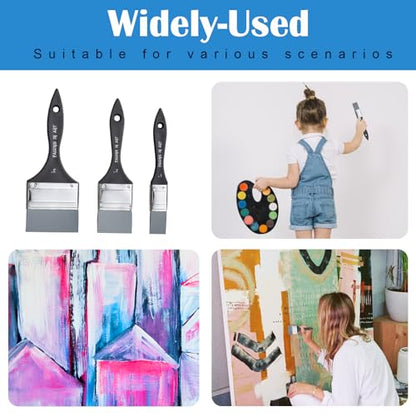 Falling in Art 2Pcs Silicone Paint Brush Set, Flat Shaped Painting Tool - size: 1''&2''