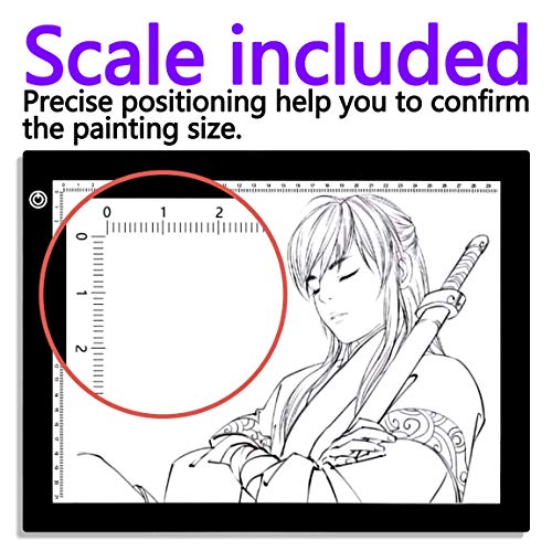 Big Sale ! A4 LED Light Box for Tracing, 60 LEDs Light Pad with Scale Ultra-Thin Continuously Brightness Adjustment USB LED Copy Board for Tracing, Tattoo Drawing or X-ray Viewing. - style: A4