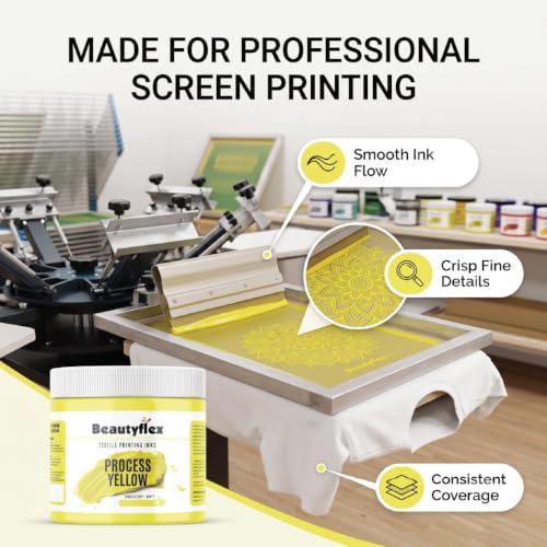 Process Yellow Screen Printing Ink 16 oz Pint, Plastisol Ink - color: Process Yellow, size: 16 fl oz