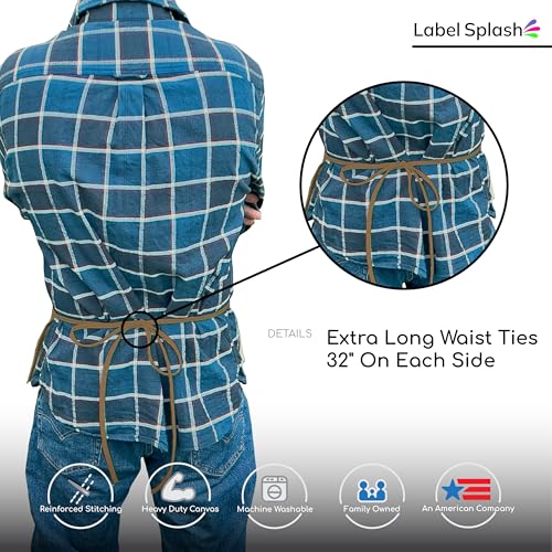 2 Pocket Canvas Work Waist Nail Apron Belt Washable Tool Utility Gardening Woodworkers Roofers Artists & Crafts - color: Caramel 4 Pack