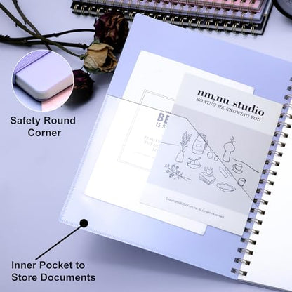 Yoment Graph Paper Notebook Spiral Notebook 8.5 x 11 Large Grid Notebooks | 100 GSM Thick Graph Paper, A4 Plastic Cover Graphing Notebook for Work School Engineering, A4 Purple - color: Purple, style: E - Graph - A4