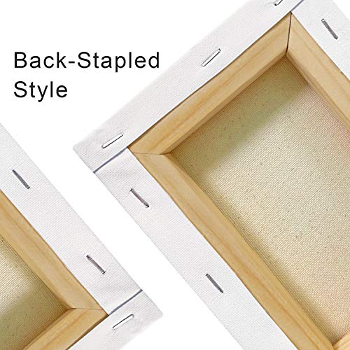 PHOENIX Stretched Canvas for Painting 5x7 Inch/7 Value Pack, 8 Oz Triple Primed 5/8 Inch Profile 100% Cotton White Blank Canvas,Small Framed Canvas for Oil Acrylic & Pouring Art - size: 5"x7", style: Studio Set (8 Oz.)