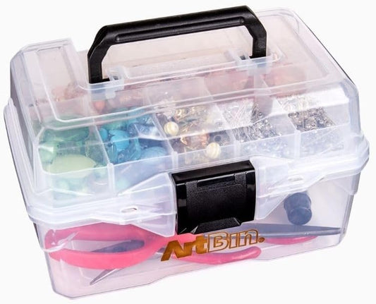 ArtBin 6890AG Small Project Box, Portable Art & Craft Organizer with Lift-Out Tray, [1] Plastic Storage Case, Clear (Pack of 6) - size: Small (Pack of 6)